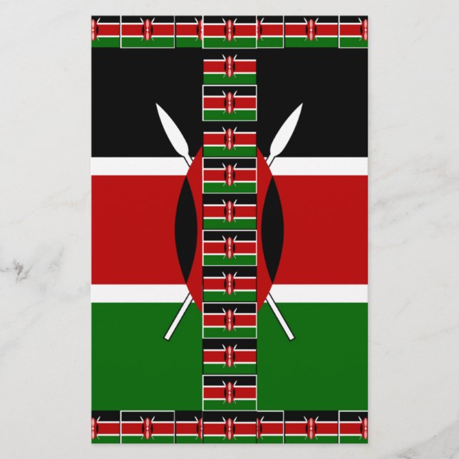 Papelería Kenya Seamless Flags Borde tramas de arte (Anverso)