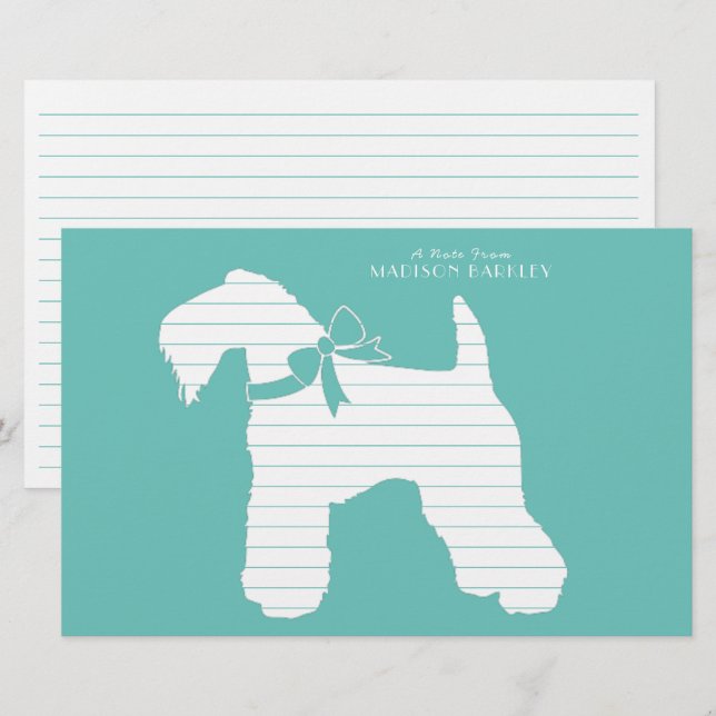 Papelería Kerry Blue Terrier Dog Puppy (Anverso / Reverso)