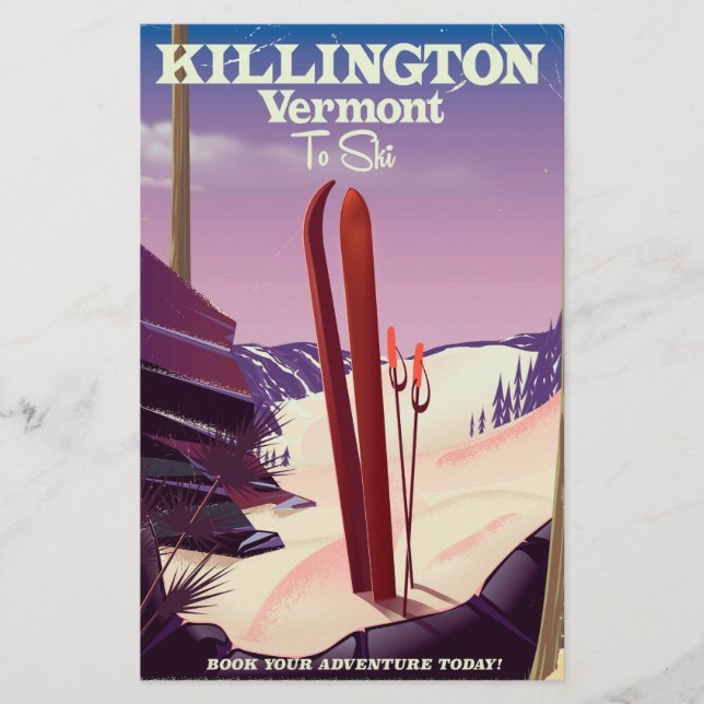 Papelería Killington, la imprenta de viaje de Vermont Ski. (Anverso)