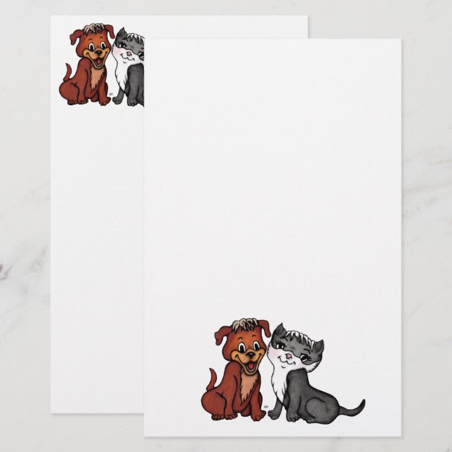 Papelería Kitty y Puppy (Anverso / Reverso)