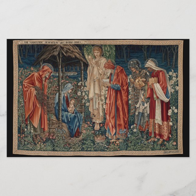 Papelería La adoración del Magi (por Edward Burne-Jones) (Anverso)