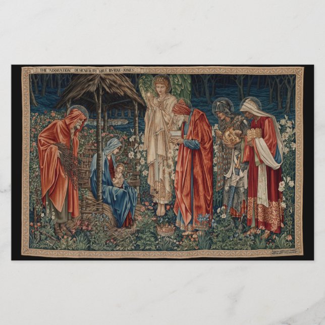 Papelería La adoración del Magi (por Edward Burne-Jones) (Anverso)
