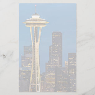 Papelería La aguja del espacio y la Seattle céntrica