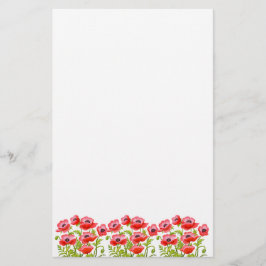 Papelería La amapola de jardín roja florece los efectos de