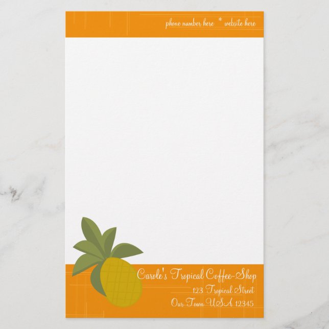 Papelería La asombrosa piña (Anverso)