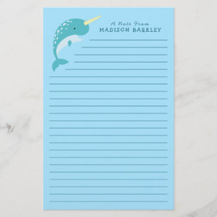 Papelería La ballena chiquita de Narwhal