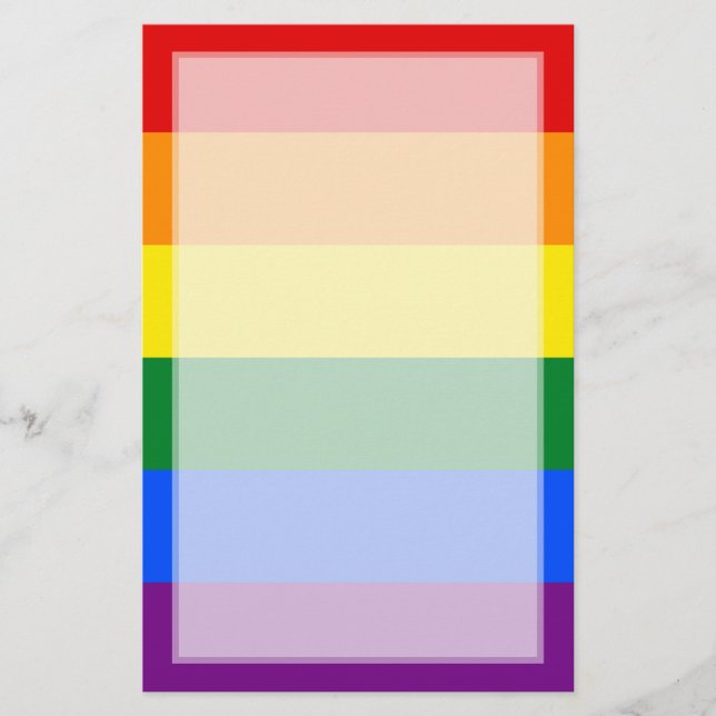 Papelería La banda de bandera arco iris del orgullo gay LGBT (Anverso)