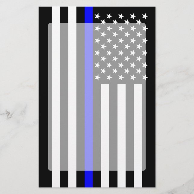 Papelería La bandera americana fina simbólica de Blue Line (Anverso)