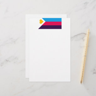 Papelería La bandera del orgullo poliamoroso tricolor de Sli