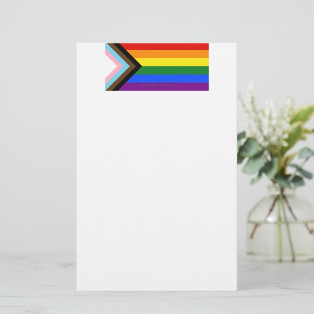 Papelería La bandera del orgullo progresista de SlipperyJoe' (Anverso de pie)