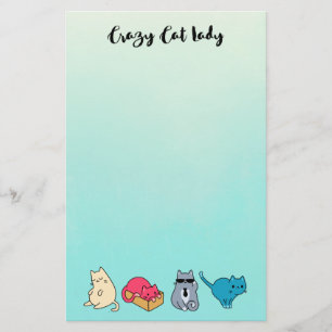 Papelería La dama del gato loca y los 4 gatos más bonitos