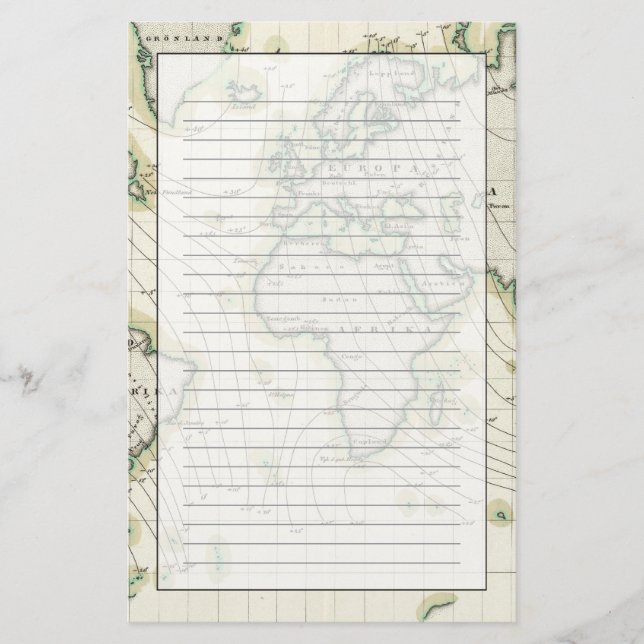 Papelería La declinación magnética mundial (Anverso)