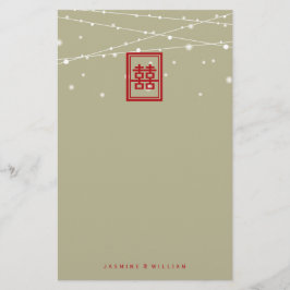 Papelería La doble felicidad ilumina la historia del Boda ch