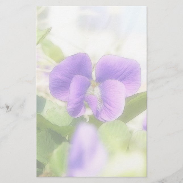 Papelería La encantadora violeta de la primavera (Anverso)