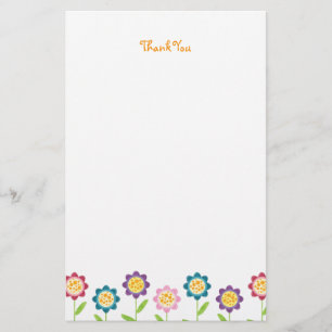 Papelería La fila enrrollada de la flor le agradece los