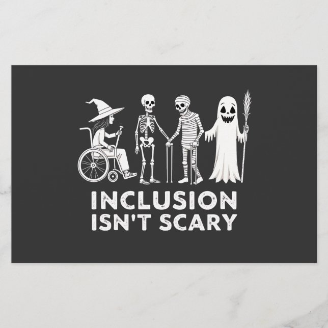 Papelería La inclusión no asusta a Spooky Skeleton Teacher (Anverso)