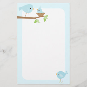 Papelería La jerarquía del pájaro de bebé (azul)