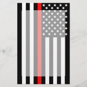 Papelería La línea roja fina simbólica bandera americana