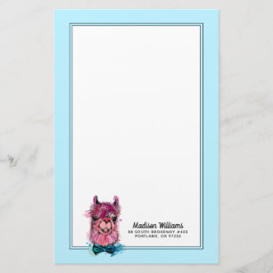 Papelería La llama rosada linda el añade su nombre
