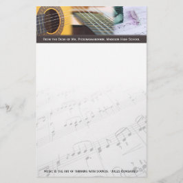 Papelería La música está pensando con el sonido Guitar