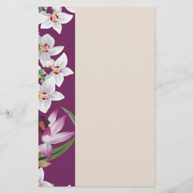 Papelería La orquídea tropical florece los efectos de (Anverso)