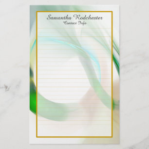 Papelería La pluma verde del monograma suena los efectos de
