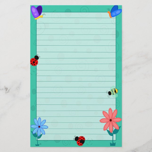 Papelería ¡La primavera está aquí! (Anverso)