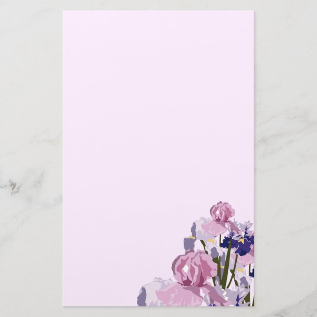Papelería La primavera fresca del corte irisa floral (Anverso)