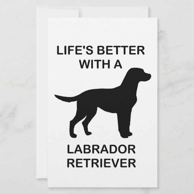 Papelería La vida es mejor con un Labrador (Anverso)