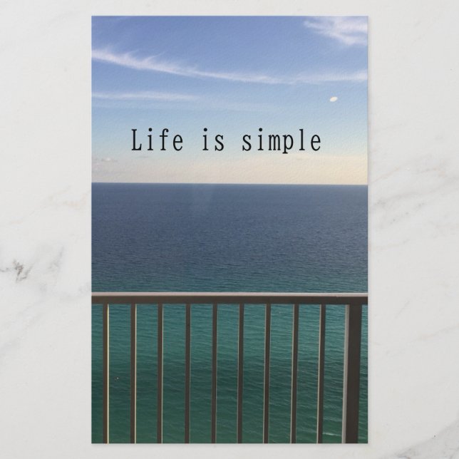 Papelería La vida es simple (Anverso)