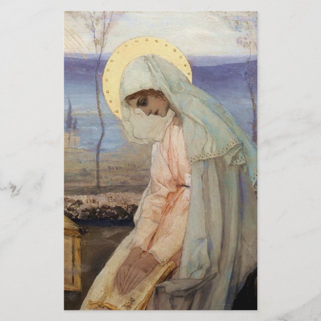 Papelería "La Virgen María" por Mikhail Nesterov (Anverso)