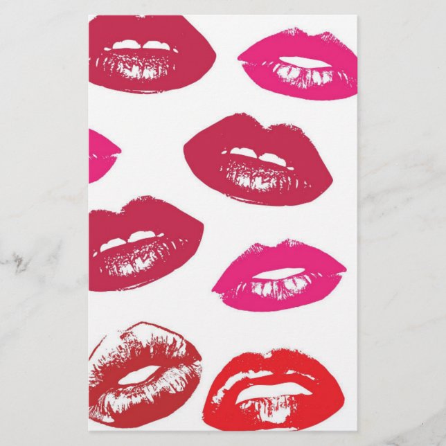 Papelería Labios de Kissable (Labios de Besado, Labios Rojos (Anverso)
