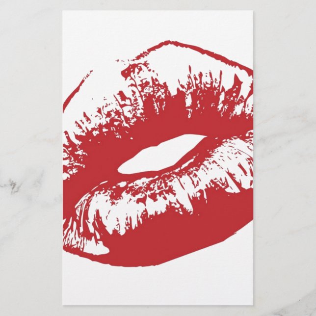 Papelería Labios rojos (Anverso)
