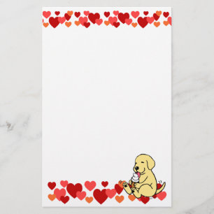 Papelería Laboratorio amarillo que lame corazones del helado