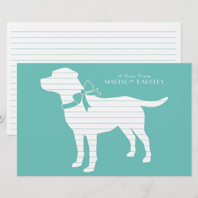 Papelería Labrador Perro Black Lab Puppy (Anverso / Reverso)