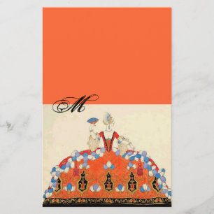 PAPELERÍA LADY NARANJA FASHION COSTUME DISEÑADOR MONOGRAM