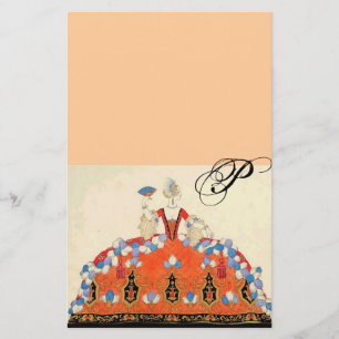 Papelería LADY NARANJA FASHION COSTUME DISEÑO MONOGRAM Peach