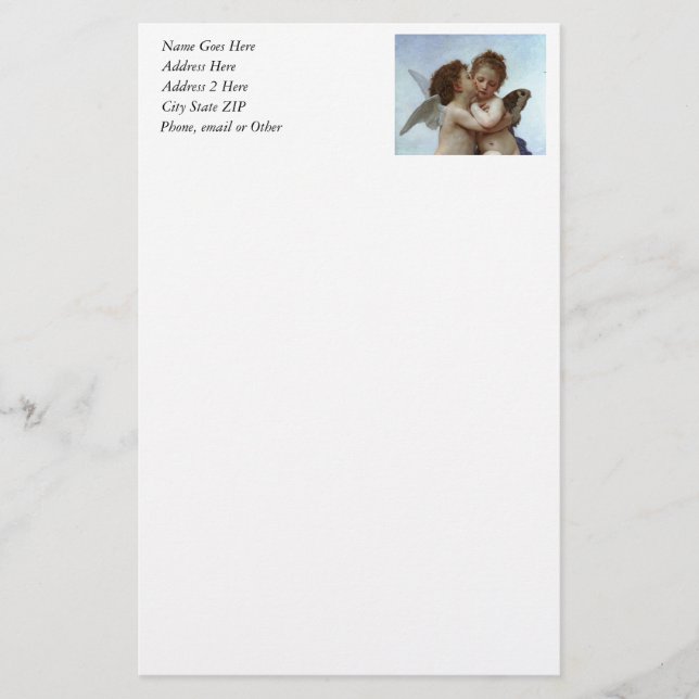 Papelería L'Amour et Psyche de Bouguereau, enfants (Cupido) (Anverso)