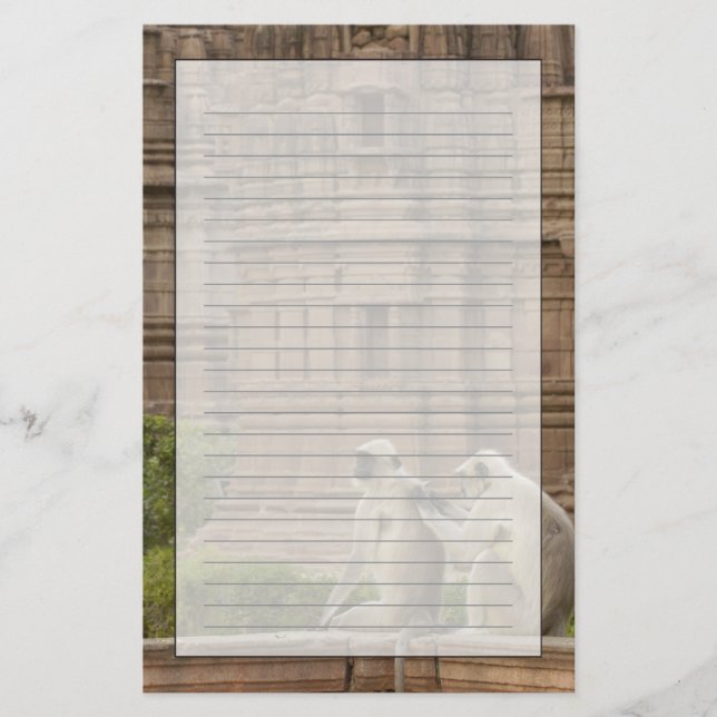 Papelería Langurs de Hanuman o de cara negra, común o gris (Anverso)