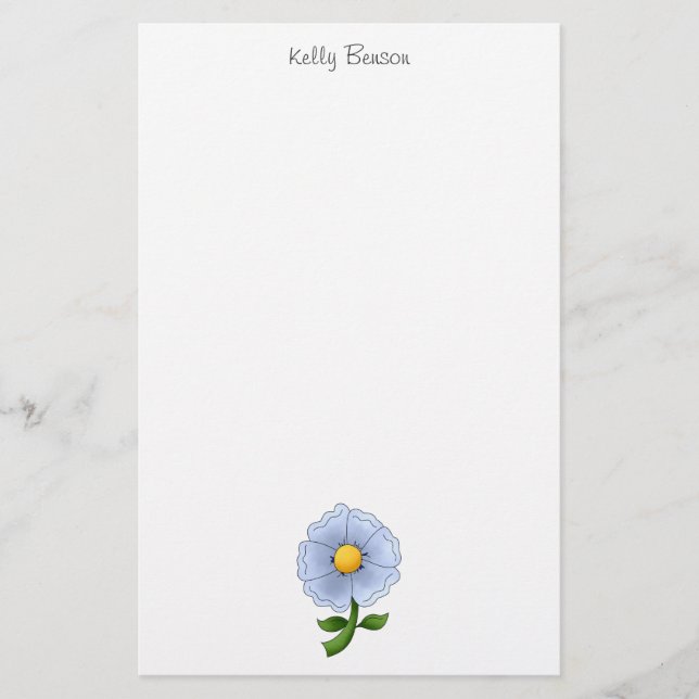 Papelería Las flores de la madre · Flor azul (Anverso)