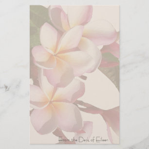 Papelería Las flores del Plumeria personalizaron los efectos