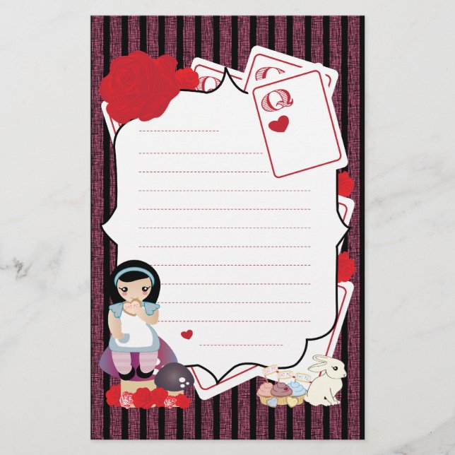 Papelería Las notas de Alicia (Anverso)
