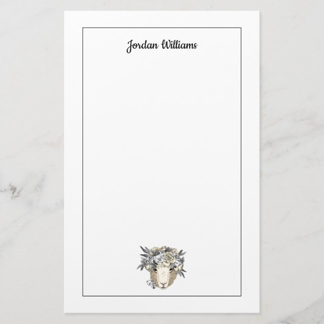 Papelería Las ovejas florales del halo el | añaden su nombre (Anverso)