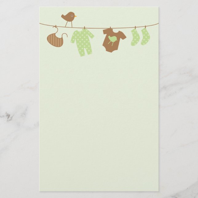 Papelería Lavadero del bebé (verde) (Anverso)