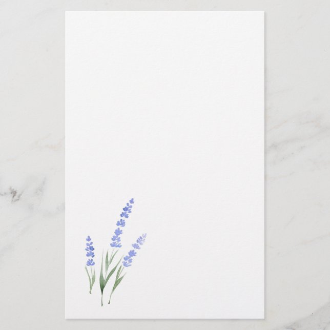 Papelería Lavanda acuarela (Anverso)