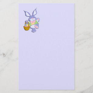 Papelería Lavanda púrpura de baile del conejito de pascua