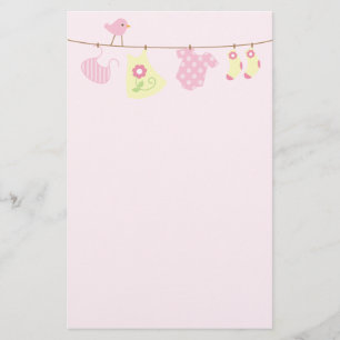 Papelería Lavandería para bebés (rosa)