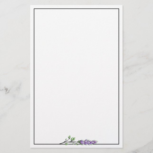 Papelería Lavender Eucalyptus elegante Stationery minimalist (Anverso)