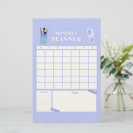 Papelería Lavender Monthly Planner Layout Art