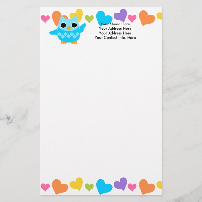 Papelería Lechuza azul (Anverso)